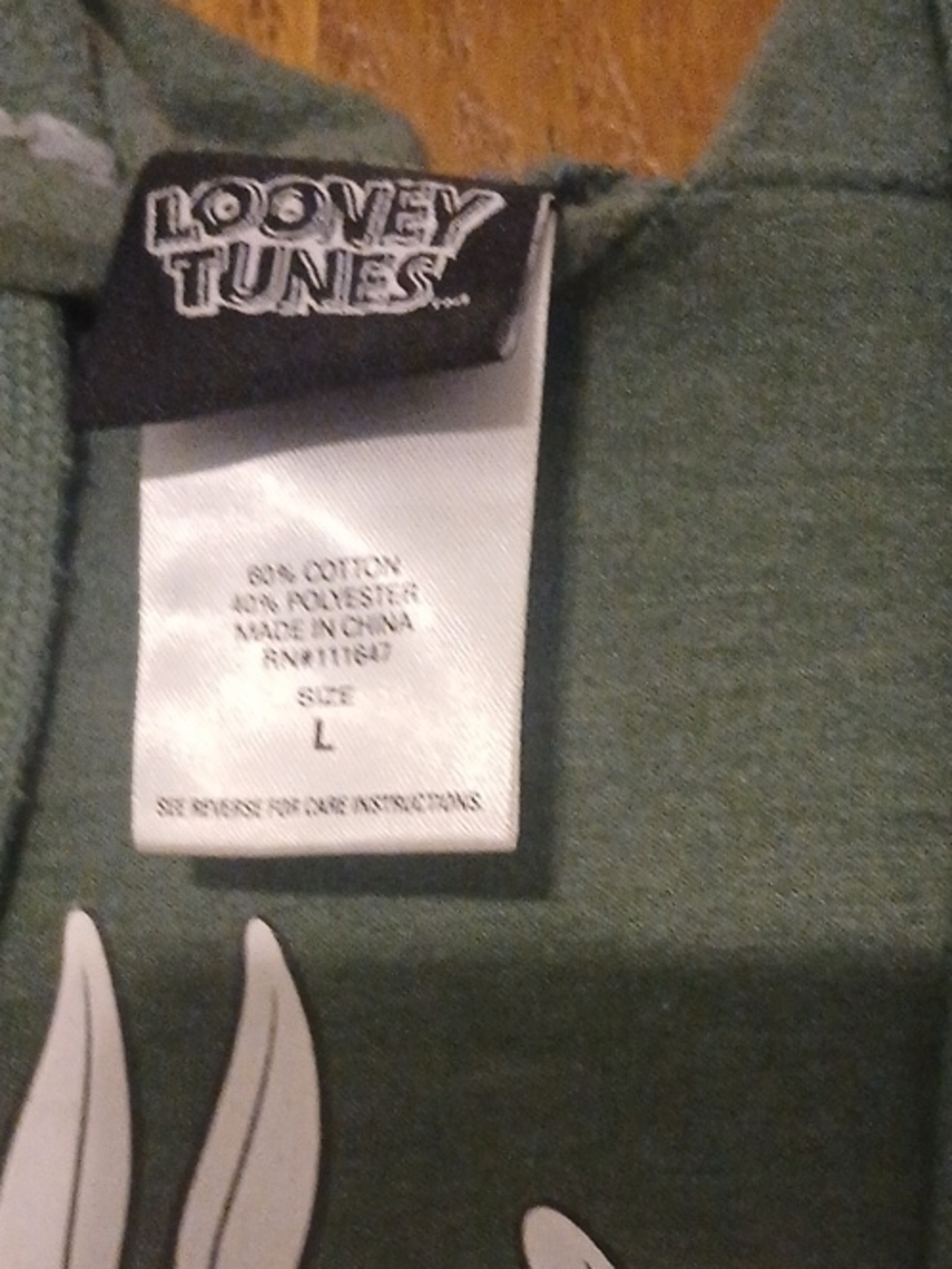 Looney Tunes Men's Crewneck Sweat Shirt in Olive Green